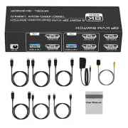 2x2 HDMI 4K 120Hz 8K USB3.0 KVM Switcher Accessories For 2 Computers 2 Monitors
