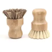 Bamboo Round Mini for Palm Scrub Brush for Kitchen Sink Bathroom Household Clean