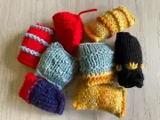 handmade cat toys stuffed with sheep wool or alpaca fleece