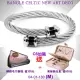 【CHARRIOL 夏利豪】Bangle Celtic凱爾特人手環Art Deco藝術系列銀鋼索M款-加雙重贈品 C6(04-01-180-M)