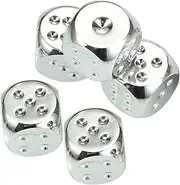 JOINPAYA Metal Dice for Boys and Girls Learning 5pcs Small Dices Game Dot Dice Practical for Math Education