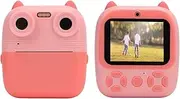 Instant Print Camera for Kids, Christmas Birthday Gifts for Girls Boys,1080P Kids Digital Print Camera,Front Rear Dual Lens Cartoon Playback Selfie Video Digital Camera (Color : Pink)