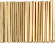 Getue Pack of 24 Brass Round Rods Bar Assorted Diameter 1.5-8 mm for 100 mm Length Lead-Free Brass Rod for Drift Punches Various Shaft DIY Craft Model Plane Model Ship Model Cars