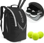 INOXTO 40L Tennis Backpack for Men & Women, Large Pickleball One Size, Black