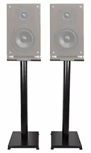 Black 29" Steel Bookshelf Speaker Stands For Fluance SX6W Bookshelf Speakers