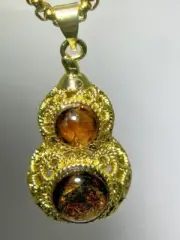 Kenya SERICHO pallasite Meteorite gourd Shape necklace pendant