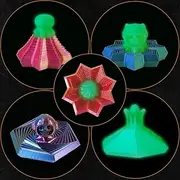 3D Printed Fractal Fidget Hexagon-Hexagonal Spiral Visual Fingertip Toys for Stress Anxiety-Glow in The Dark Skull Toys for Calming Relief- Halloween Fidget Toys for Kids & Adults (4 Pack)