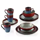 vancasso Dinnerware Set 16-Piece Stackable Oven Safe Stoneware Red (Set for 4)