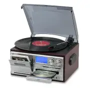 Vinyl Record Player 10 in 1 3 Speed Bluetooth Vintage Turntable CD Cassette