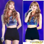 🎀牛仔短褲 LISA同款褲子舞蹈BLACKPINK韓國女團安全跳舞高腰黑色A字打底短褲