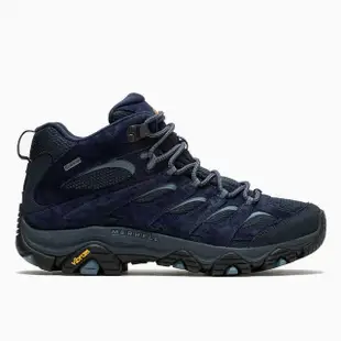 【MERRELL】Moab 3 Mid GTX 男 戶外鞋 郊山 健行 防水 止滑 黃金大底 深藍(ML037733)