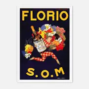 Galrie Vintage Florio Marsala Wine Advertising Poster Art Print for Home Decor, White Frame, A0 84 x 119cm (33 x 47inch)