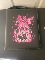 Pokemon Eevee Silveon Pink Black Card Binder Zip Up
