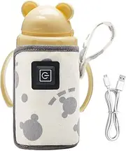 Bottle Warmer for Breastmilk, 5 Gears Adjustable Bottle Warmer, Portable Baby Bottle Warmer Bag, USB Bottle Warmer Heater, Adjustable Bottle Warmer Cover with LCD Display for Milk and Food