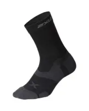 2XU Vectr Cushion Crew Compression Unisex Socks - Black/Titanium