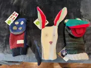 NEW w/ Tags -Cate & Levi Hand Puppets - Handmade Premium Wool - Set of 3!!!