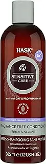 HASK Sensitive Care Conditioner for all hair types, fragrance free, vegan, colour safe, gluten-free, sulfate-free, paraben-free - 1 355mL Bottle