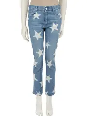 Blue Denim Star Print Jeans