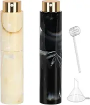 Eveloveu 2Pcs 10ml Travel Perfume Atomiser Refillable - Mini Aftershave, Upgraded Perfume Pod & Refill Pump for Outdoor Travel