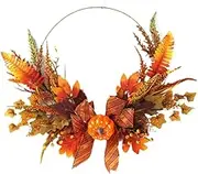Hisxrcal Artificial Fall Wreath for Party Decoration, Door Wreath for Garden, Holiday and Home