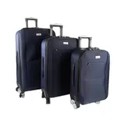 3pc Jemark Sky High Soft Case Travel Suitcase/Luggage - Navy