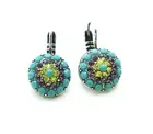 Earrings By Mariana Woman Brilliant Turquoise and Purple Swarovski Crystals
