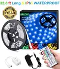 32ft LED Strip Lights Remote Control Bedroom for Indoor Outdoor Use