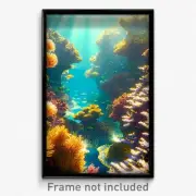 Pixel Art Poster - Distinct Reef (8 Bit Psychedelic Trippy Video Game Print)