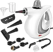 HOMIEST Handheld Pressurized Steam Cleaner with 12 pcs Accessories, Portable Steamer for Cleaning, Steam Cleaner for Home Use, Cleaning Car, Furniture, Floor, Upholstery, Grout and Tile, Gray