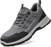 [ZHENSI] Steel Toe Cap Trainers Men Safety Work Shoes Low Top Construction Shoes Lightweight Non-Slip Resistant Industrial Shoes