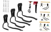 Garden Power Tool Hanger, Garage Wall Hooks, Weedeater Rack, String Black-3 P