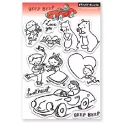 PENNY BLACK RUBBER STAMPS CLEAR BEEP BEEP NEW STAMP SET