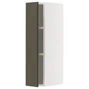 METOD wall cabinet with shelves, white/Havstorp brown-beige, 20x37x80 cm