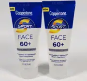 Coppertone Sport Face Sunscreen SPF 60+ Lotion 2 Pack Exp 06/25 & Later 2.5oz Ea