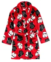 STAR WARS BOYS PLUSH ROBE FLEECE LOUNGE WEAR SIZE 4 FLAME RESISTANT BATH KIDS