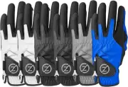 Zero Friction Men's Synthetic Gloves Pack of 6 One Size, White/Black/Grey/Blue