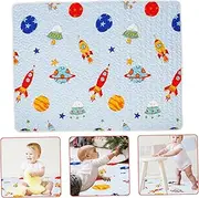 UPKOCH Play Mat for High Chair Slip Floor Mat with Cute Cartoon Design for Crawling Play for Cognitive Physical Development
