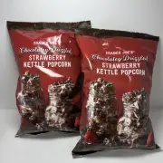 2Pack Trader Joe's CHOCOLATE DRIZZLED STRAWBERRY KETTLE CORN 5oz Ea BB 08/19/25