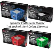 BCW MultiColor Short Comic Book Bin 5 Pack contains 1 EA Black Blue Green 2 Red