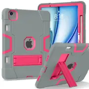 MCC Stylish Shockproof iPad Air 13" 2025 Case Cover Kids Apple 7th Gen [Grey+Magenta]