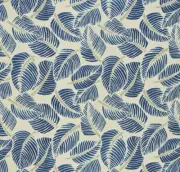 3.875 yards Schumacher Costa Rica Indigo Blue Tropical Leaf Motif Upholstery Fab