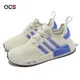 adidas 休閒鞋 NMD R1 W 女鞋 奶油白 米色 藍 Boost 經典 緩震 襪套式 HP2823