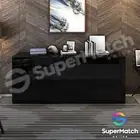 High Gloss Buffet Sideboard Cabinet Modern Cupboard Table 4 Doors 1 Drawer Black