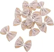 VERDANVERSE 10pcs Mini Decorative Bows Crafting Bows Retro Linen for Projects Party Favors and Tree Ornaments for Weddings Scrapbooking and Wrapping