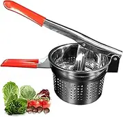 ZECARFA Stainless Steel Vegetable Squeezer, Upgrade Non-Slip Red Silicone Handle,Filling Pancakes,etc. (Upgrade 40oz)