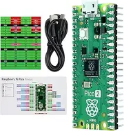 Freenove Raspberry Pi Pico 2 Board Pre-Soldered Header, Dual Arm Cortex-M33 and Dual Hazard3 RISC-V Microcontroller, Development Board, Tutorial Example Projects