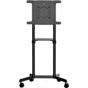 StarTech.com Mobile TV Cart, Portable Rolling TV Stand, 37-70 inch VESA Display Mount (154lb/70kg), Shelf & Storage, Rotate/Tilt