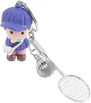 GANAZONO Cartoon Badminton Keychain Decoration Creative Sports Key Ring for Backpacks Handbags and Wallets Durable Material Unique for Friends and Students