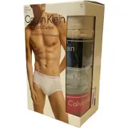 Calvin Klein Mens 5Pack Brief 100% Cotton Classic Fit 2XL Crm,Blk,Gry,Red,ArmNEW