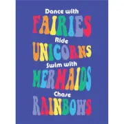 Fairies Unicorns Mermaids Rainbows Canvas Wall Art Print
